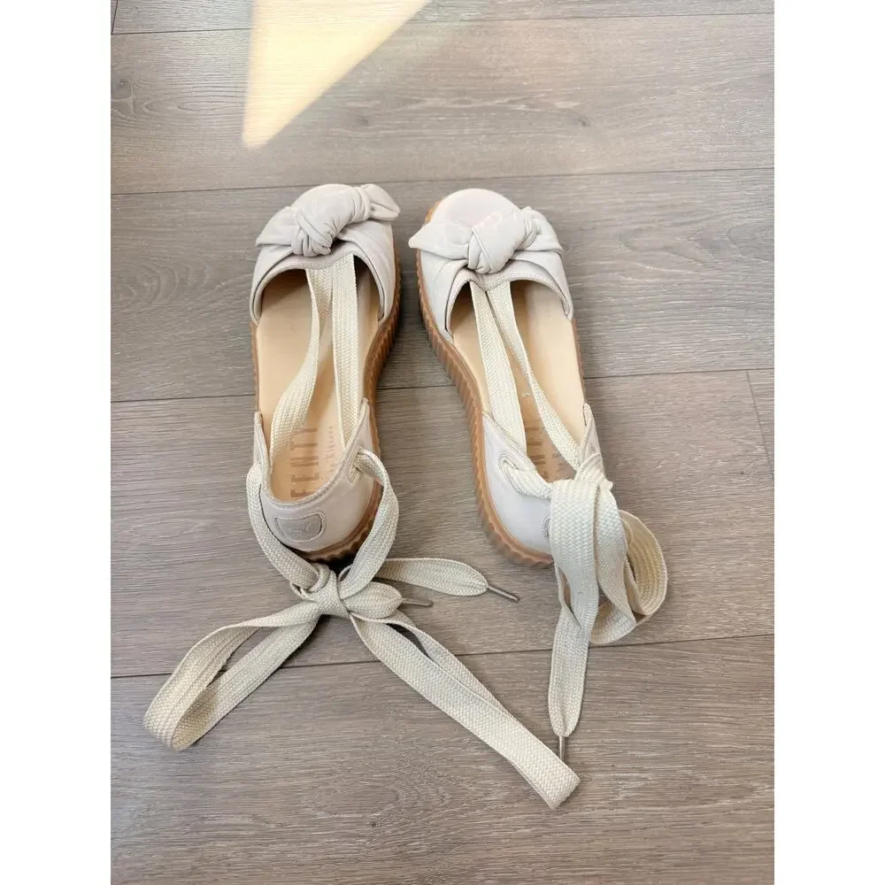 PUMA x FENTY Off-White Rhianna Bow Creeper Strapy Sandals US‎ 10 EU 41 Coquette